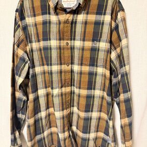 Plaid Men's Shirt - Blue and Brown